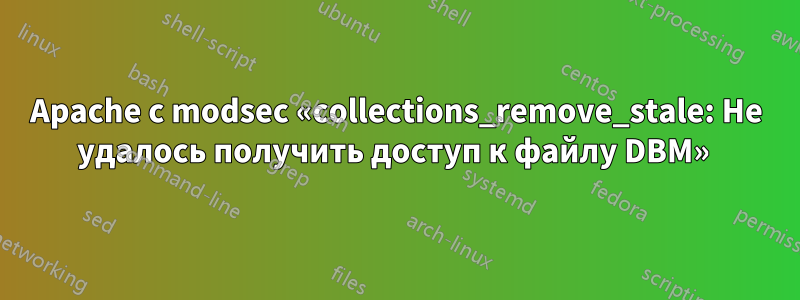 Apache с modsec «collections_remove_stale: Не удалось получить доступ к файлу DBM» 