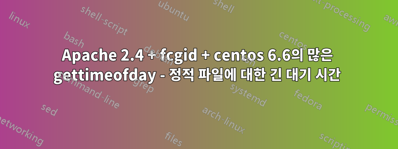 Apache 2.4 + fcgid + centos 6.6의 많은 gettimeofday - 정적 파일에 대한 긴 대기 시간