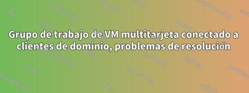 Grupo de trabajo de VM multitarjeta conectado a clientes de dominio, problemas de resolución