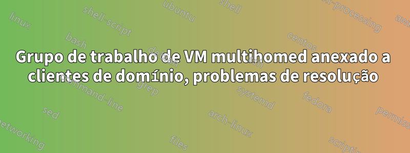 Grupo de trabalho de VM multihomed anexado a clientes de domínio, problemas de resolução