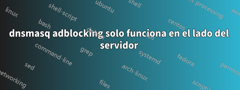 dnsmasq adblocking solo funciona en el lado del servidor