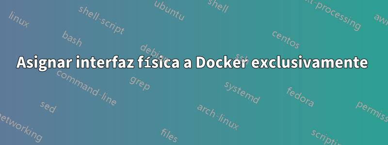 Asignar interfaz física a Docker exclusivamente