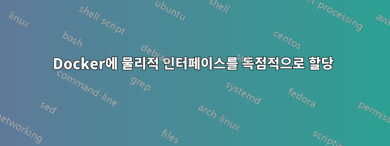 Docker에 물리적 인터페이스를 독점적으로 할당