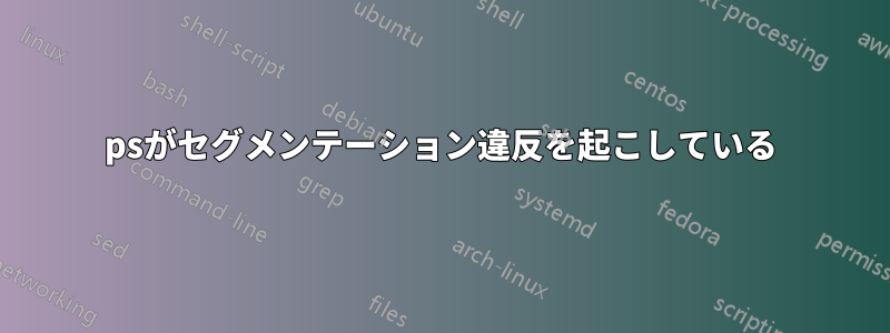 psがセグメンテーション違反を起こしている