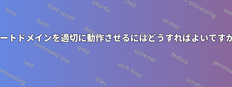 ルートドメインを適切に動作させるにはどうすればよいですか?