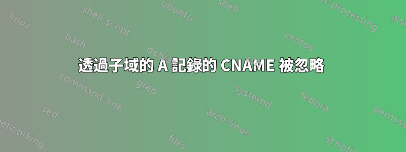 透過子域的 A 記錄的 CNAME 被忽略