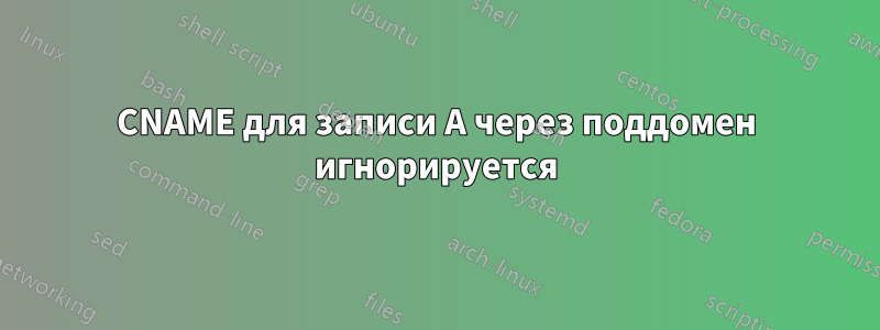 CNAME для записи A через поддомен игнорируется