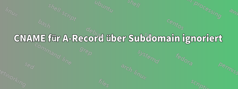 CNAME für A-Record über Subdomain ignoriert