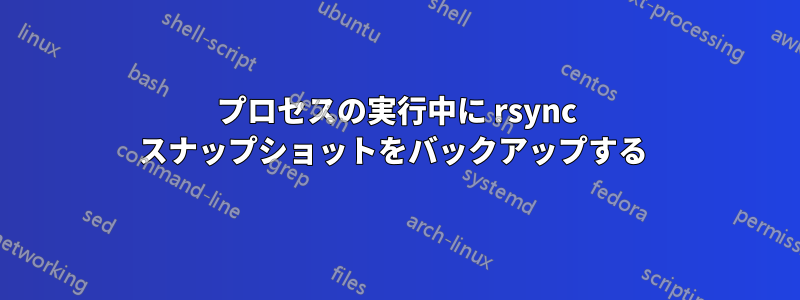 プロセスの実行中に rsync スナップショットをバックアップする 