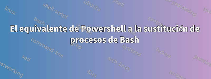 El equivalente de Powershell a la sustitución de procesos de Bash