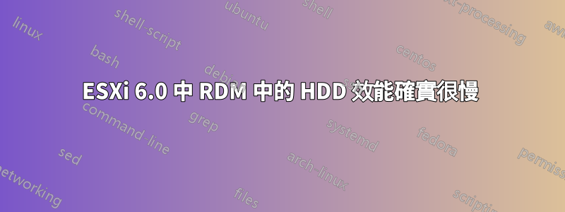 ESXi 6.0 中 RDM 中的 HDD 效能確實很慢