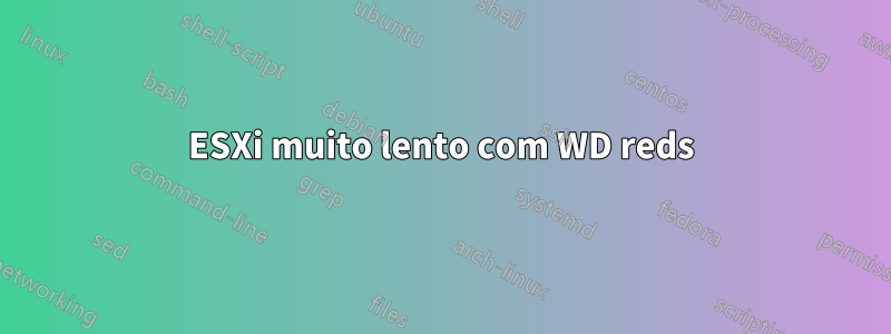 ESXi muito lento com WD reds