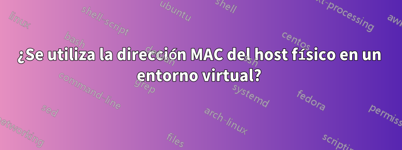¿Se utiliza la dirección MAC del host físico en un entorno virtual?