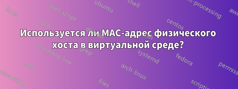 Используется ли MAC-адрес физического хоста в виртуальной среде?