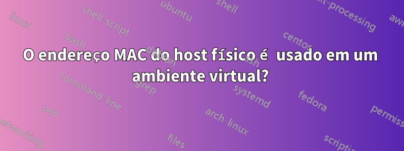 O endereço MAC do host físico é usado em um ambiente virtual?