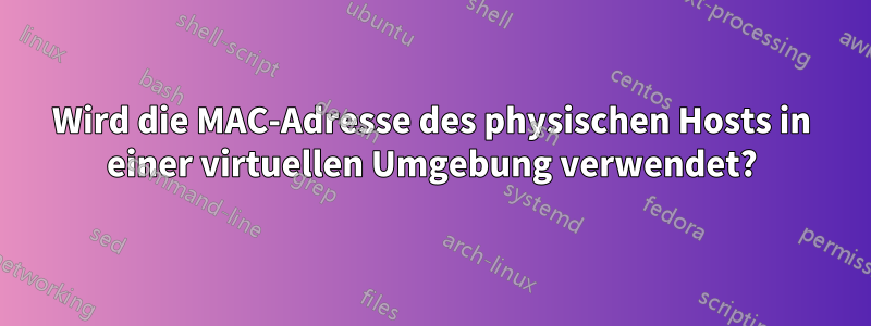 Wird die MAC-Adresse des physischen Hosts in einer virtuellen Umgebung verwendet?