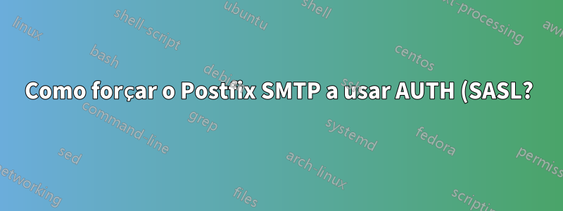 Como forçar o Postfix SMTP a usar AUTH (SASL?) E rejeitar conexões anônimas?