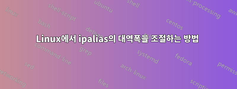 Linux에서 ipalias의 대역폭을 조절하는 방법