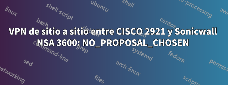VPN de sitio a sitio entre CISCO 2921 y Sonicwall NSA 3600: NO_PROPOSAL_CHOSEN