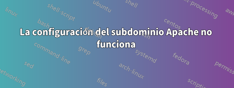 La configuración del subdominio Apache no funciona