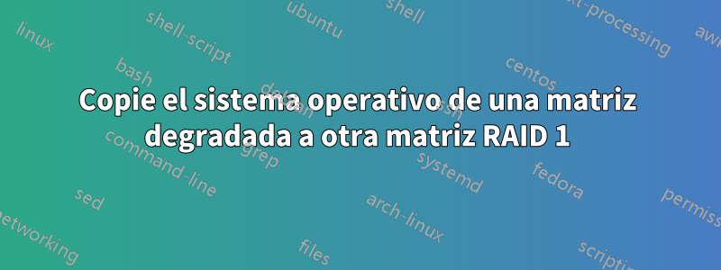 Copie el sistema operativo de una matriz degradada a otra matriz RAID 1