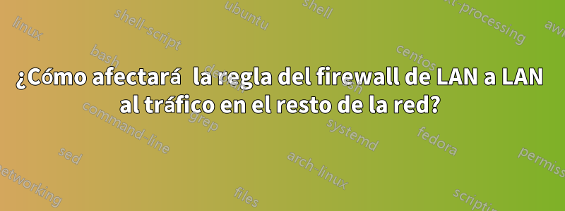 ¿Cómo afectará la regla del firewall de LAN a LAN al tráfico en el resto de la red?