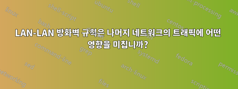 LAN-LAN 방화벽 규칙은 나머지 네트워크의 트래픽에 어떤 영향을 미칩니까?