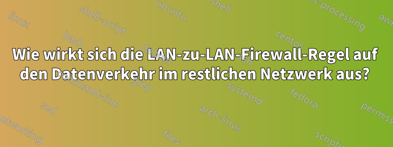 Wie wirkt sich die LAN-zu-LAN-Firewall-Regel auf den Datenverkehr im restlichen Netzwerk aus?