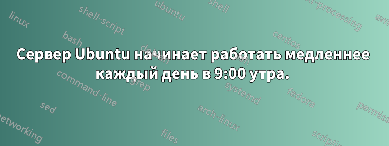 Сервер Ubuntu начинает работать медленнее каждый день в 9:00 утра.