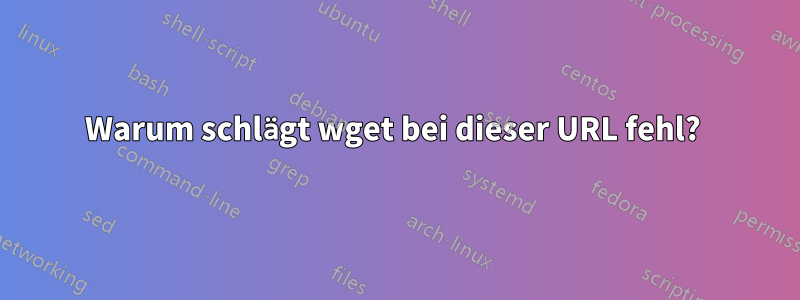 Warum schlägt wget bei dieser URL fehl? 