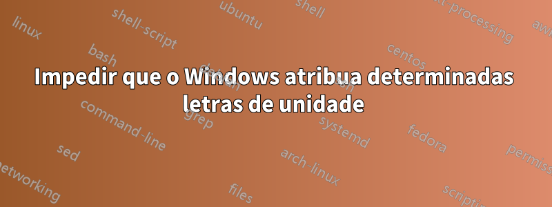 Impedir que o Windows atribua determinadas letras de unidade