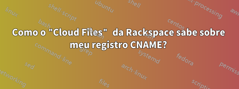 Como o "Cloud Files" da Rackspace sabe sobre meu registro CNAME?