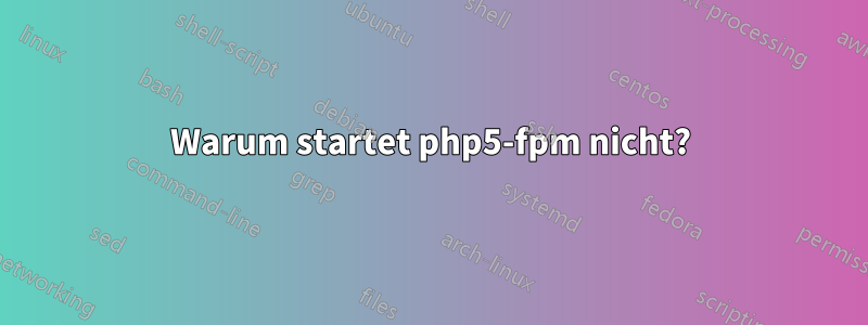 Warum startet php5-fpm nicht?