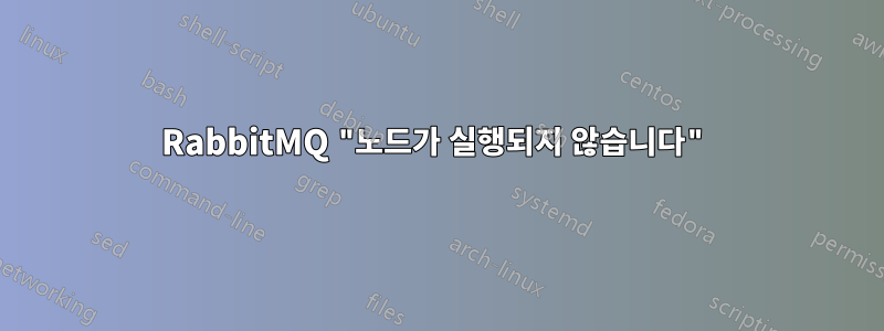 RabbitMQ "노드가 실행되지 않습니다"