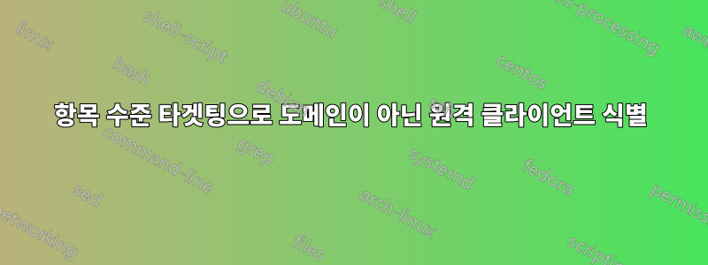 항목 수준 타겟팅으로 도메인이 아닌 원격 클라이언트 식별