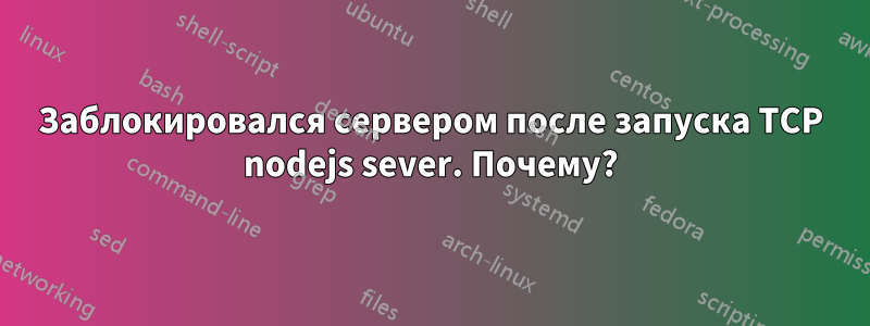 Заблокировался сервером после запуска TCP nodejs sever. Почему?