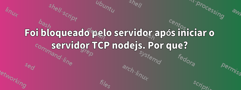 Foi bloqueado pelo servidor após iniciar o servidor TCP nodejs. Por que?