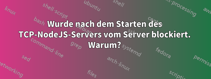 Wurde nach dem Starten des TCP-NodeJS-Servers vom Server blockiert. Warum?