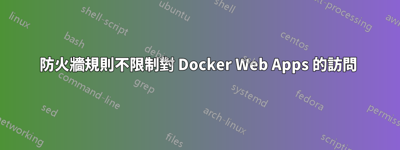 防火牆規則不限制對 Docker Web Apps 的訪問