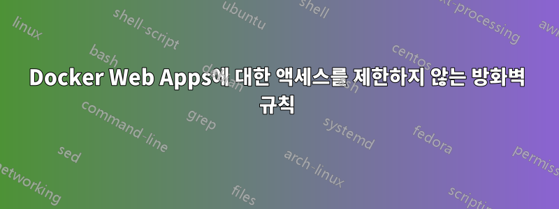 Docker Web Apps에 대한 액세스를 제한하지 않는 방화벽 규칙