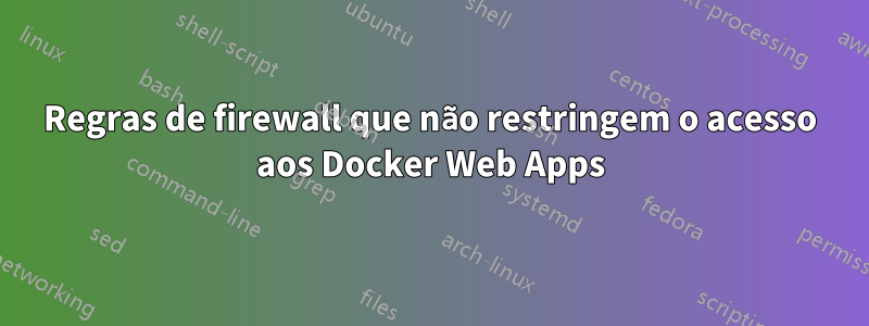 Regras de firewall que não restringem o acesso aos Docker Web Apps