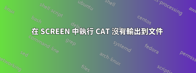 在 SCREEN 中執行 CAT 沒有輸出到文件