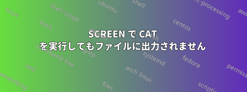 SCREEN で CAT を実行してもファイルに出力されません