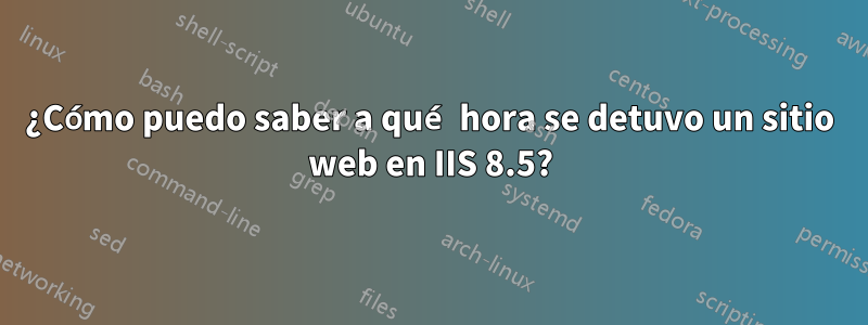 ¿Cómo puedo saber a qué hora se detuvo un sitio web en IIS 8.5?