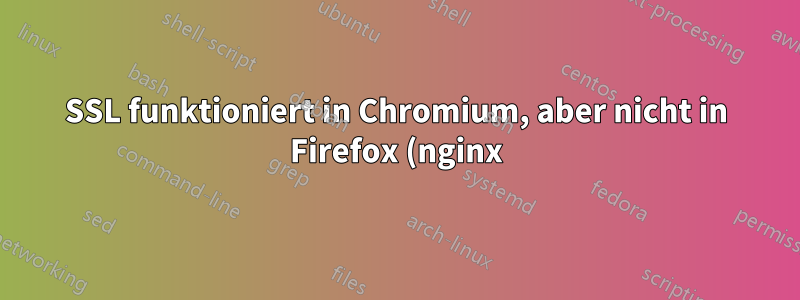 SSL funktioniert in Chromium, aber nicht in Firefox (nginx)