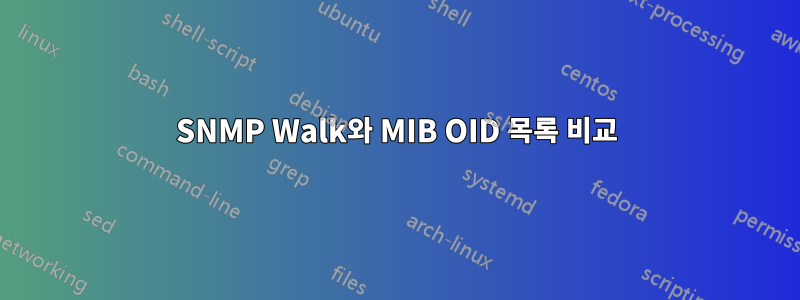 SNMP Walk와 MIB OID 목록 비교