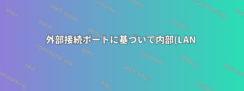 外部接続ポートに基づいて内部(LAN) IPアドレスを決定する