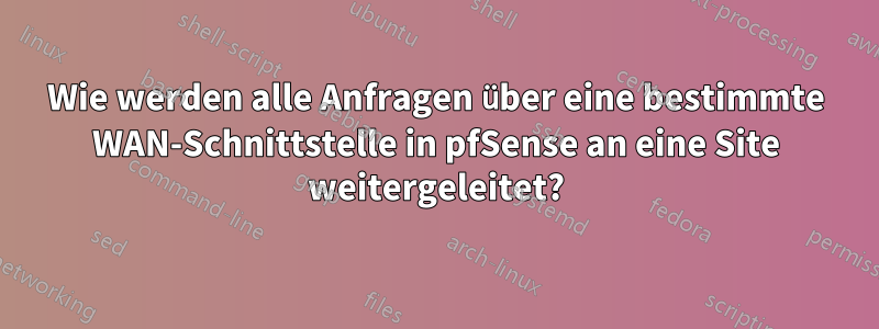 Wie werden alle Anfragen über eine bestimmte WAN-Schnittstelle in pfSense an eine Site weitergeleitet?