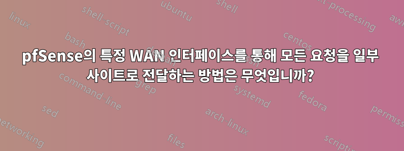 pfSense의 특정 WAN 인터페이스를 통해 모든 요청을 일부 사이트로 전달하는 방법은 무엇입니까?