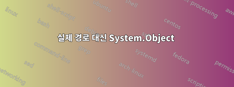 실제 경로 대신 System.Object